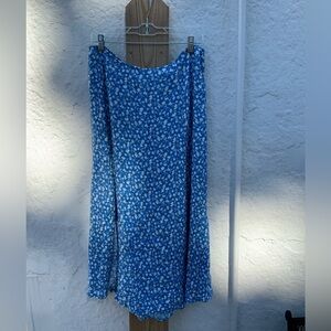 Reformation Zoe Blue and White Floral Skirt 12
